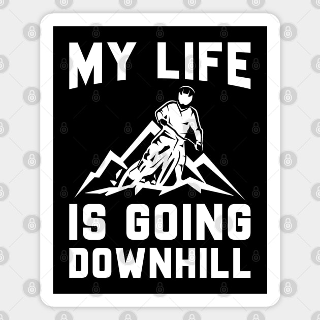 Downhill Mountain Biking Magnet by LuckyFoxDesigns